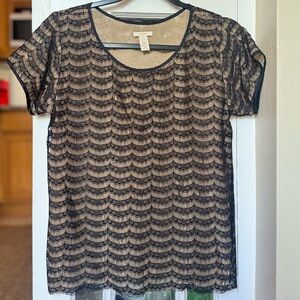 J. Crew Black Lace Top (very chic on!)